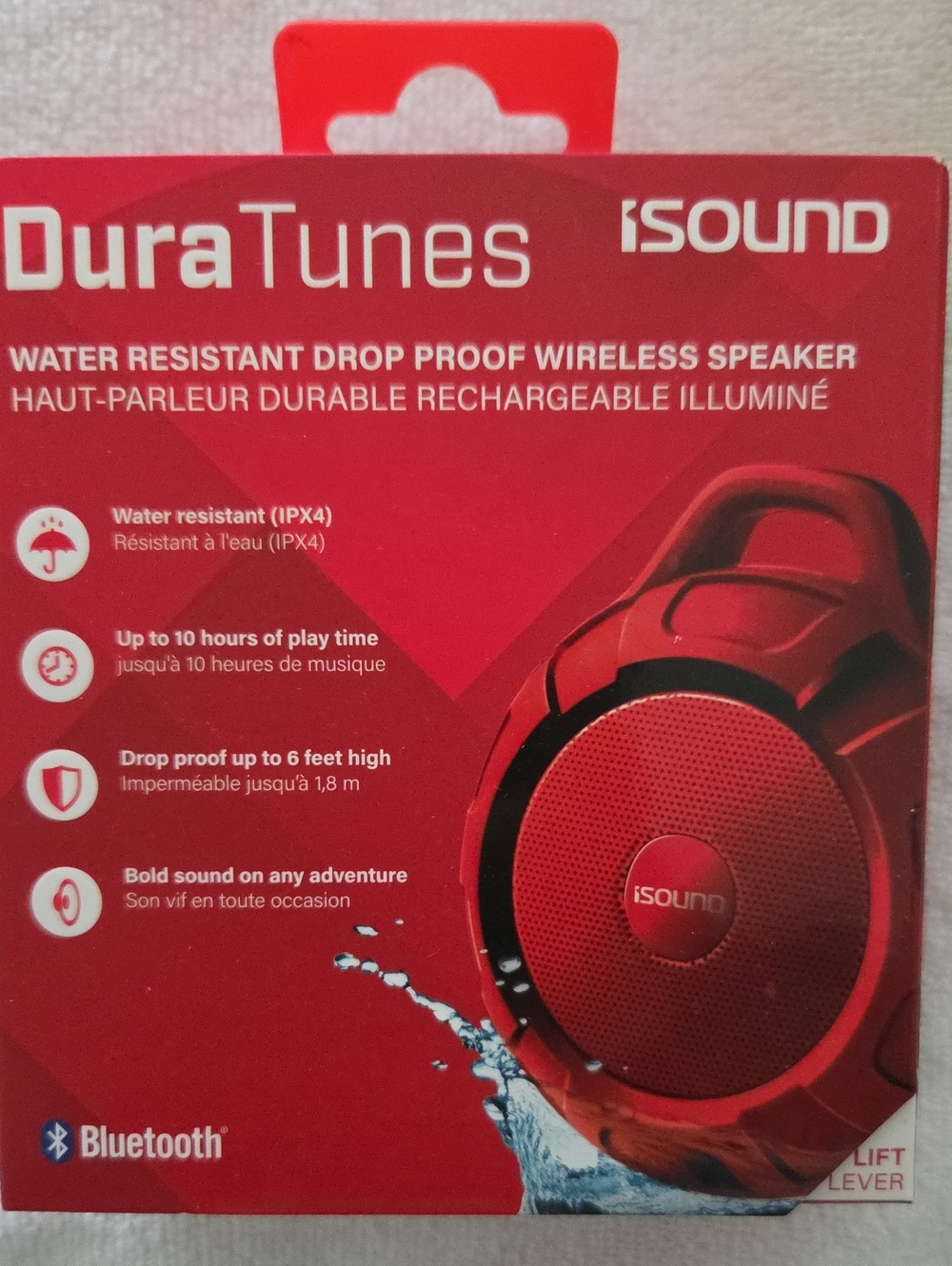 Red Portable Wireless Speaker - Water Resistant